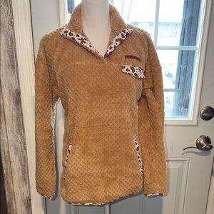 Simply Southern Cozy Tan Fleece with Brown Pattern